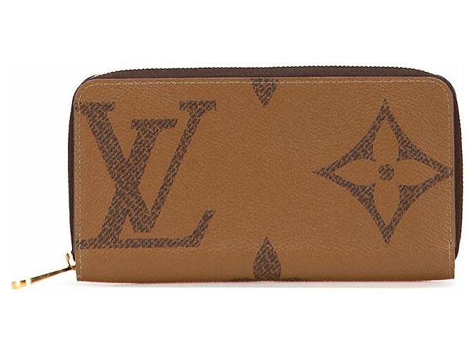 Cartera larga con cremallera Monograma Gigante Inverso Louis Vuitton Castaño