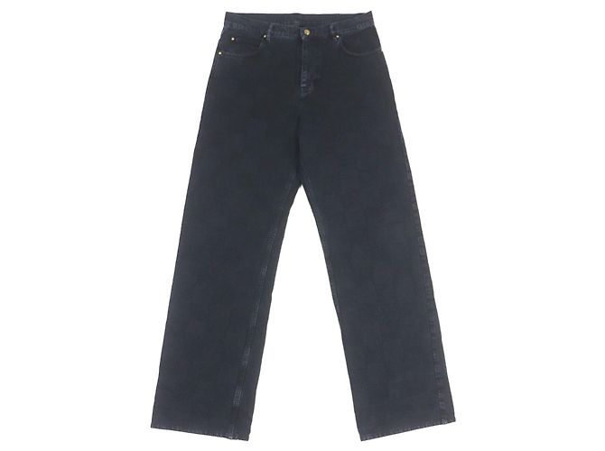 Pantaloni in denim di cotone Louis Vuitton Nero