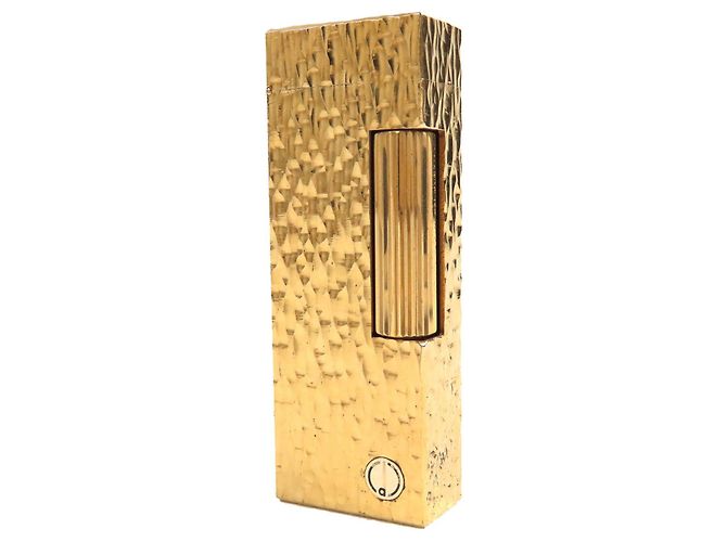 Alfred Dunhill Dunhill Logo engraved all-over pattern lighter Golden