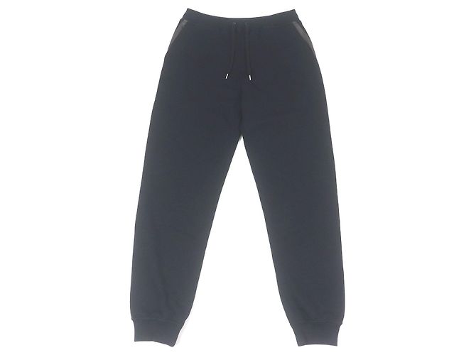 Pantalones de algodón y cuero de cordero con logo H de Hermès Negro