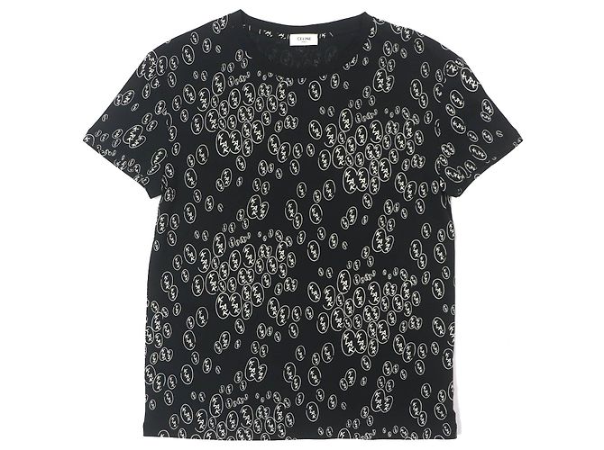 Céline Camiseta de algodón Celine Christian Marclay Negro Blanco