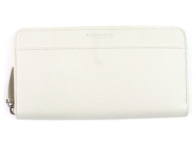 Autre Marque Globe Trotter Leather Long Wallet Beige