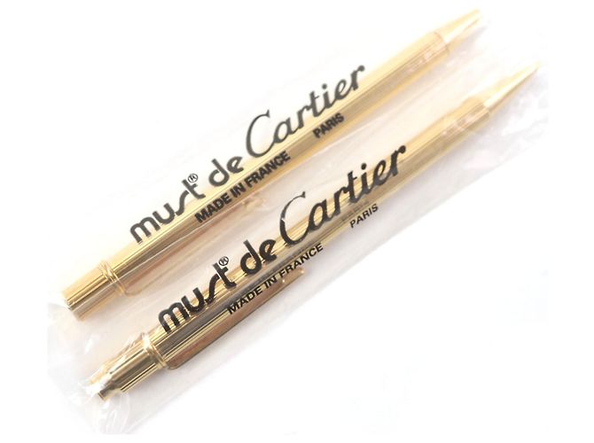 Conjunto de Instrumentos de Escrita 2 em 1 Must de Cartier Dourado