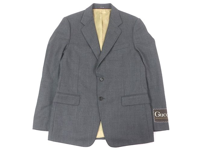 Gucci Blazer Wool Tailored Jacket Brown Grey