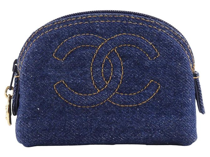 Bolsa de denim Chanel Coco Mark Azul
