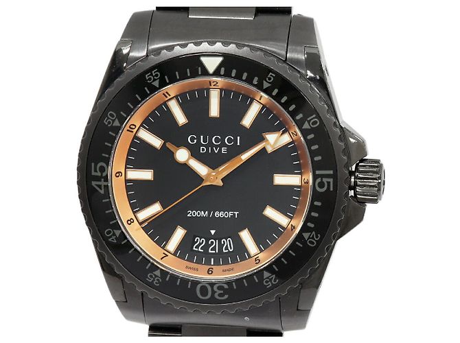 Gucci Dive aus Edelstahl Schwarz