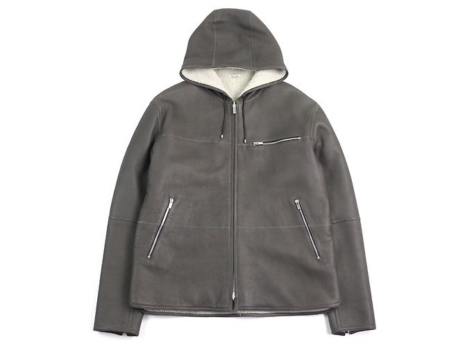 Hermès Hermes Blouson Sheep Leather Jacket Grey Dark grey