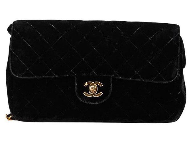 Timeless Chanel Matelassé 25 Veloursleder Rucksack Schwarz
