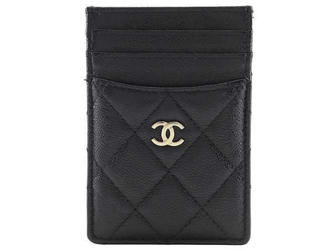 Chanel Matelasse Caviar Card Case Black