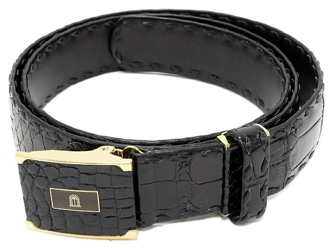 Autre Marque Cinturón de cocodrilo Takeo Nishida Negro