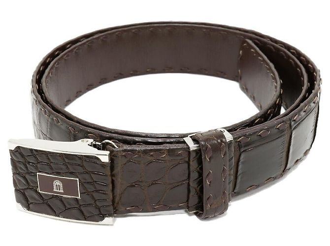 Autre Marque Cinturón de cocodrilo Takeo Nishida Castaño