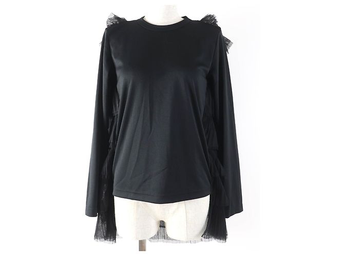 Autre Marque Langarm-Top aus Polyester-Tüll Diard von COMME des GARCONS Schwarz