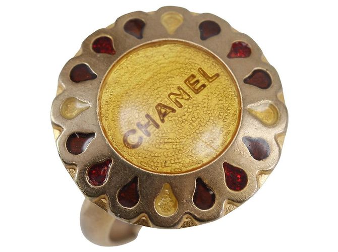 Anillo con Motivo de Flor Chanel Dorado