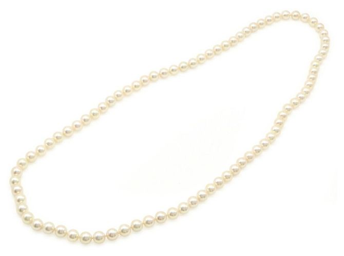 Autre Marque Collar largo de perlas Beige