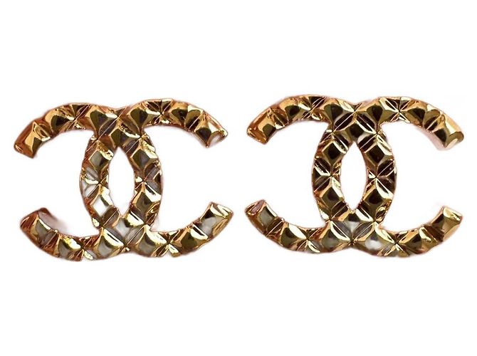 Chanel CC Ohrringe Gold Metall Golden