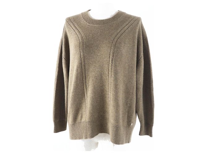 Suéter de cachemira con cuello redondo Hermès Castaño