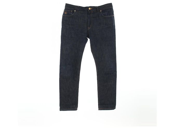 Pantalones de algodón denim Louis Vuitton Azul Azul marino