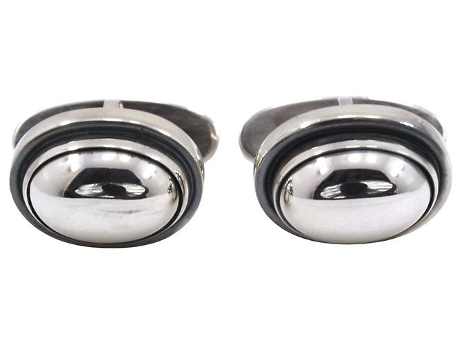 Autre Marque Runde Silber 925 Manschettenknöpfe von Georg Jensen