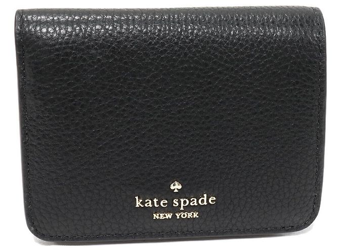kate spade Lena Small Bifold Wallet Calf Bifold Wallet Black