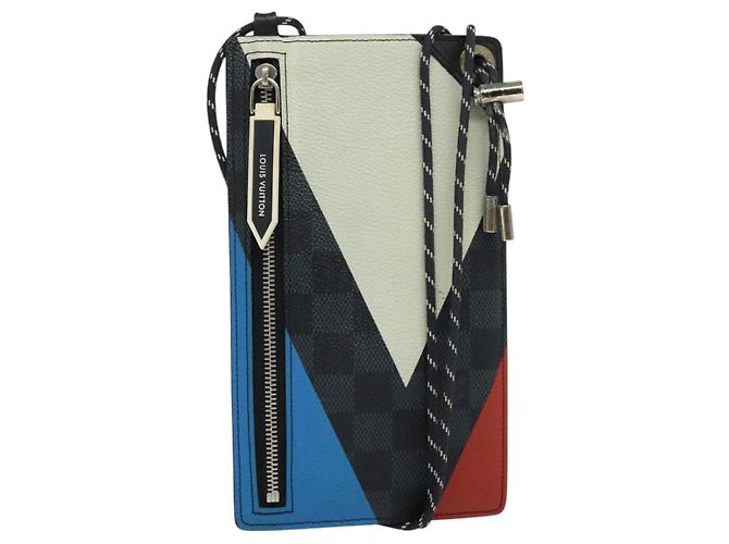 LOUIS VUITTON Pochette per Telefono Damier Graphite Borsa a Spalla N41630 LV Auth 140090 Damier ebene