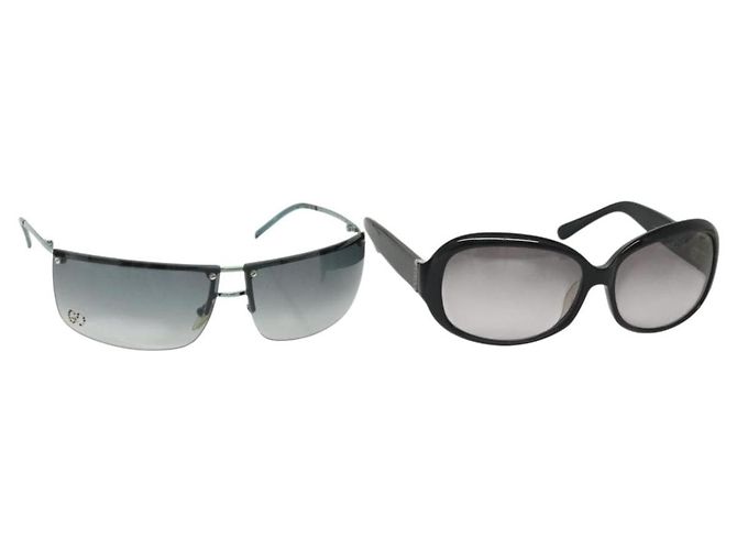 Occhiali da sole GUCCI Celine Plastica 2Set Nero Verde Auth BA5039