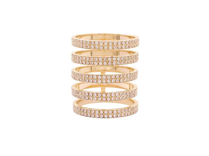 Anel Repossi, modelo 'Berbère' em ouro rosa e diamantes.