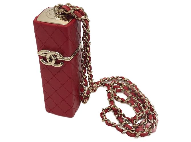 Chanel Coco Mark CC Schultertasche mit Kette Rot