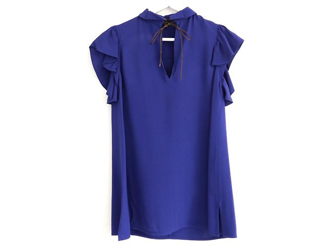 Lila Crepe Monogramm Krawattenbluse Louis Vuitton Resort 2017