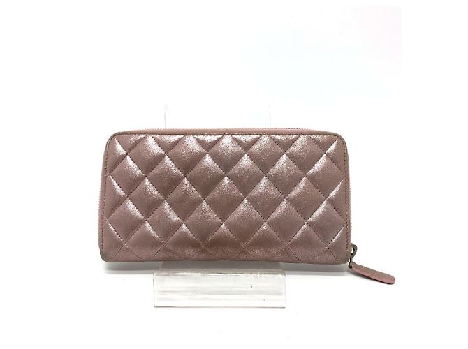 Chanel Pink Leather Long Wallet