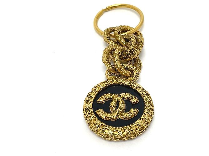 Charm per borsa vintage Chanel Coco Mark Nero D'oro