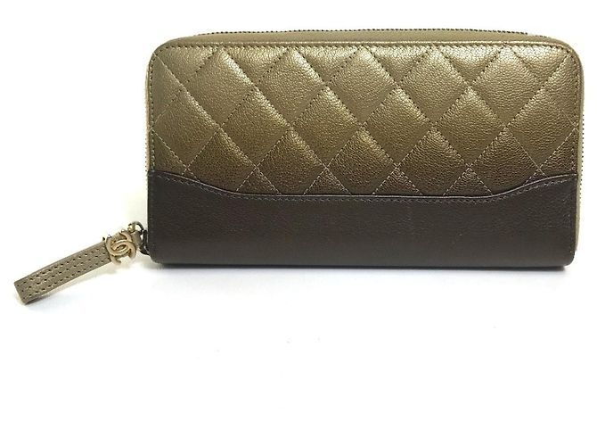 Cartera Larga Matelassé Gradiente Chanel Castaño Dorado