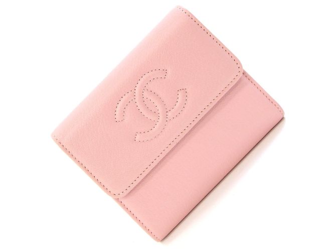 Chanel Coco Mark Tri-fold Wallet Pink
