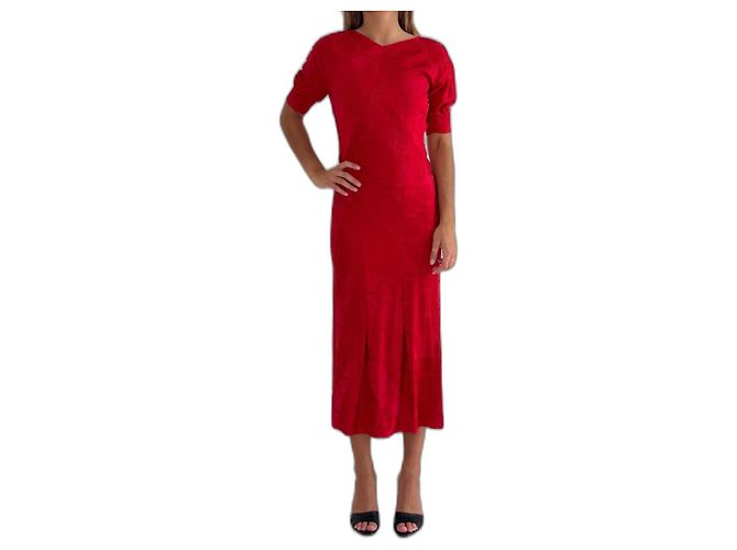 Isabel Marant Midi Kleid Rot Viscose