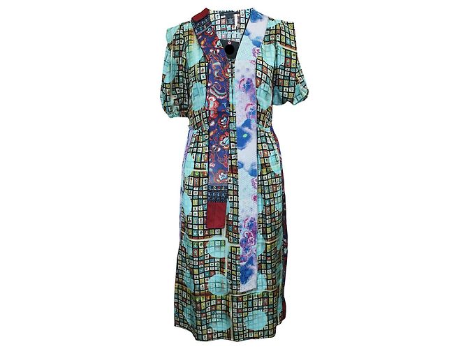 Vestido de seda estampada Marc Jacobs Multicor