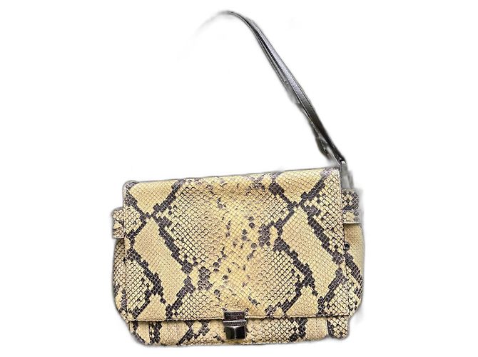 Zadig & Voltaire Optimist Tasche beige Python Muster Leder 