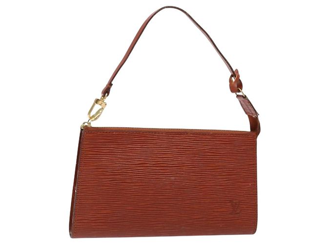 LOUIS VUITTON Epi Pochette Accessoires Accessory Pouch Brown M52953 Auth hk2893