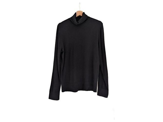 Cambon Chanel Rollkragenpullover aus Wolle und Baumwolle Schwarz 