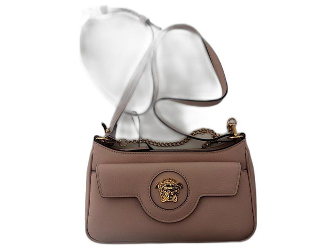 Bolsa Mini La Medusa da Versace Rosa Dourado Pescaria