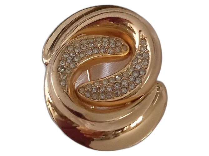 Spilla Dior metallo dorato strass D'oro