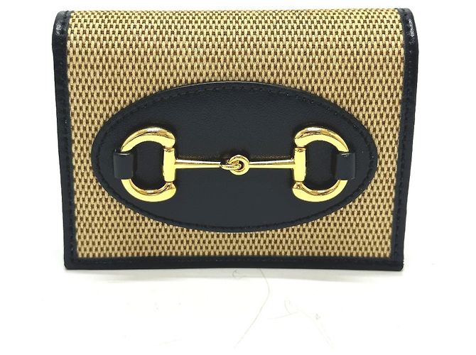 Gucci Horsebit Compact Wallet Beige