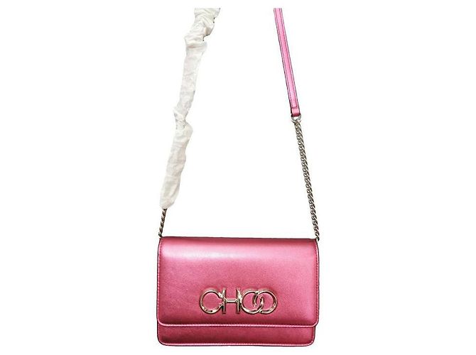 Jimmy Choo Handtasche aus rosa Metallic Leder