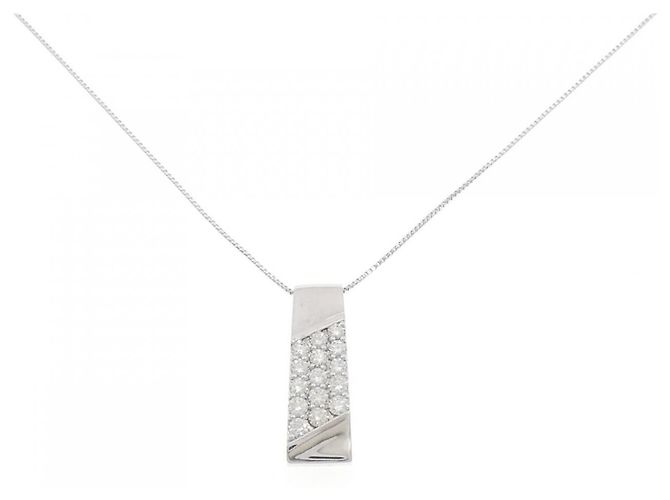 Autre Marque Collar de diamantes Au750 Plata