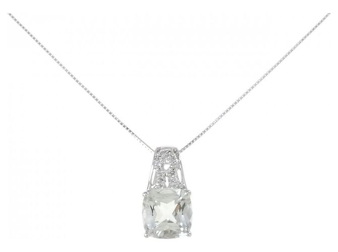 Autre Marque Collar de diamante de cuarzo K18WG Plata