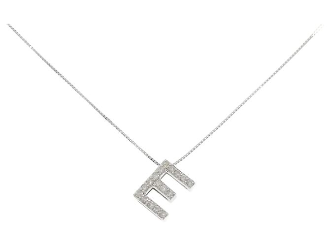 Autre Marque Au750 Diamant Initial E Halskette Silber