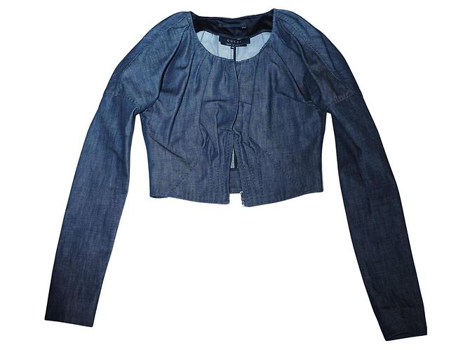 Gekürzte Denimjacke Gucci von Tom Ford S/S 2002-2003 Grau