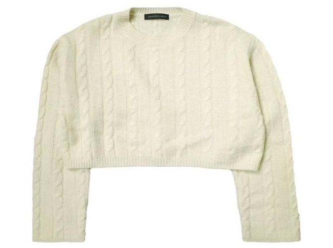 Autre Marque Suéter cropped de lã trançada URBAN RESEARCH Branco Cru