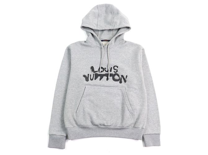 Hoodie aus Baumwolle mit Logo-Print HLY68W von Louis Vuitton Grau