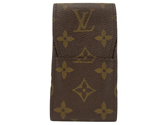 Louis Vuitton Etui Cigarette Monogram Cigarette Case Brown Patent leather Cloth  ref.2479598