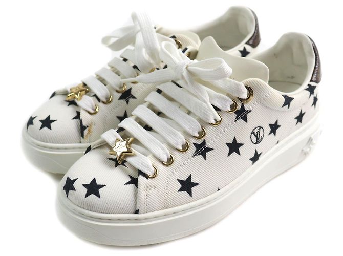 Monogram-Leder Sneakers Time Out von Louis Vuitton Weiß