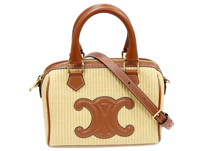 Céline Bolsa 2 em 1 de Couro Triomphe da Celine Bege